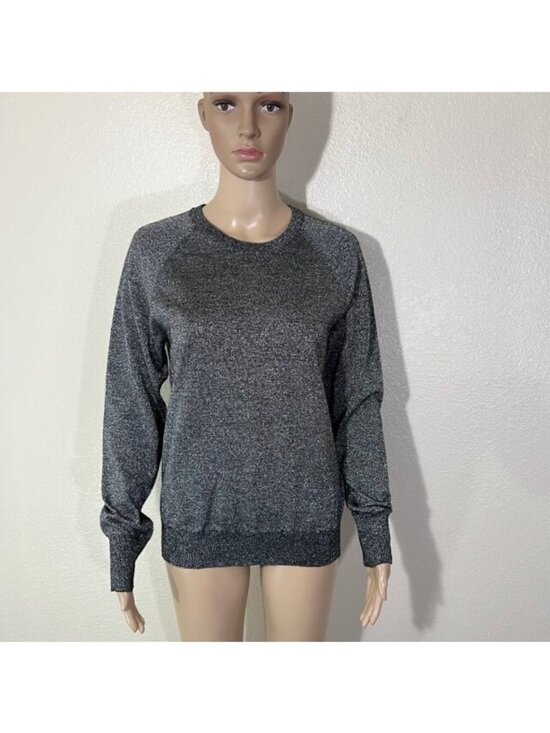Equipment Sweaters - Equipment Femme Silver Metallic Wool Knit Pullover Sweater Top Medium M